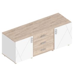 Тумба ТВ МС "Сандра"(Белый лофт/Дуб баррик)