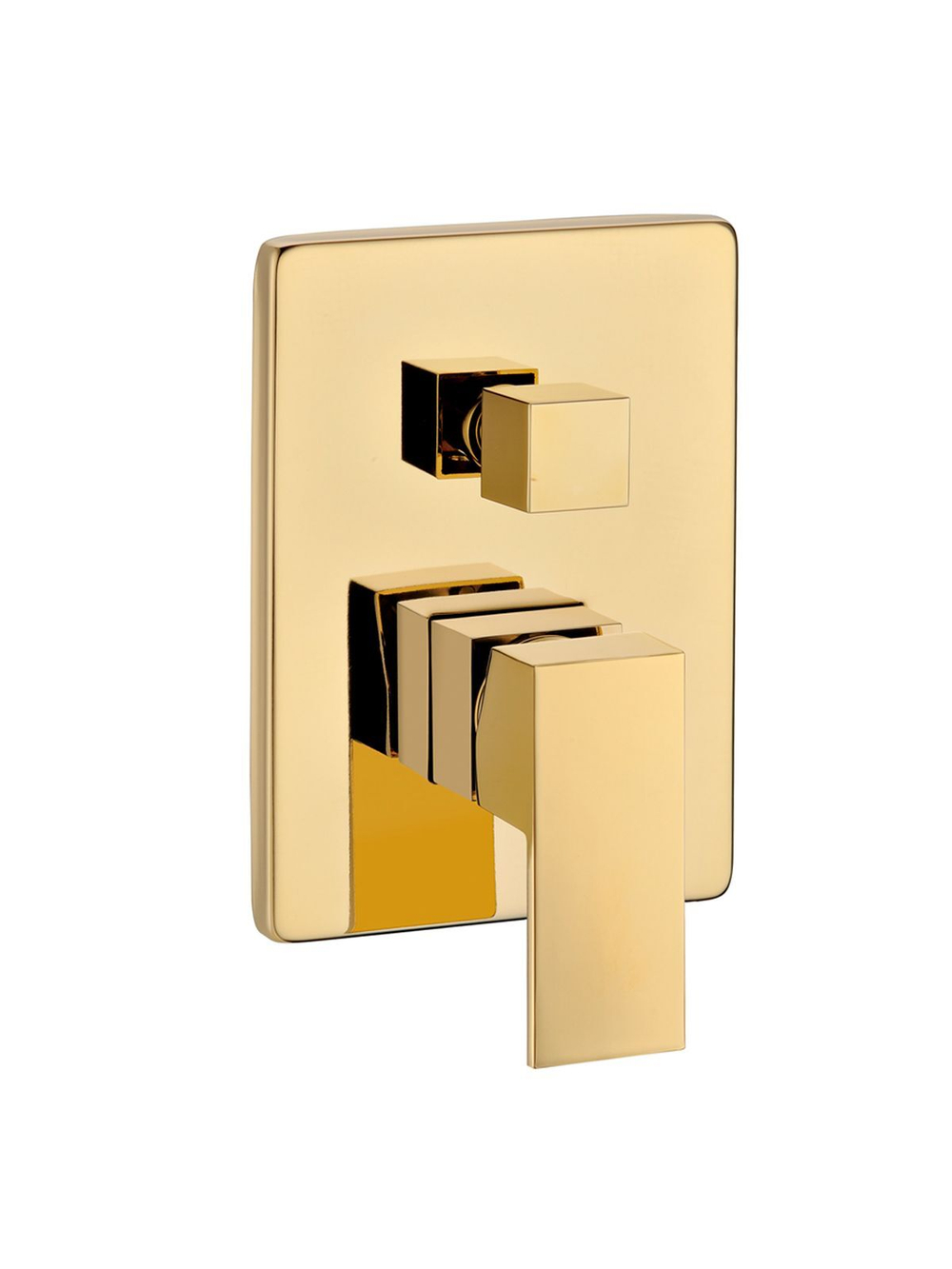 Душевая система скрытого монтажа из латуни "Grocenberg" (золото, квадрат, крепление к потолку)