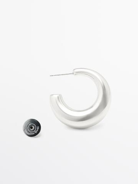 Massimo Dutti Серьги-кольца, серебряный