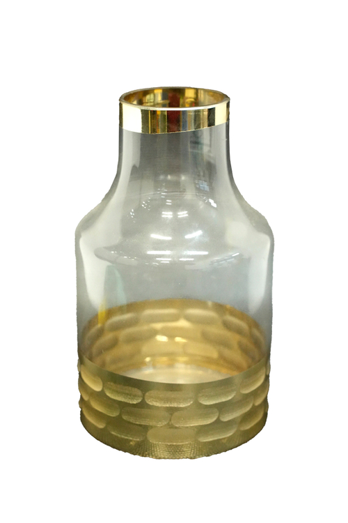 ВС БАНКА С МАЛЕНЬКИМ ГОРЛОМ С ЗОЛОТЫМ ОБОДКОМ БОЛ JY009