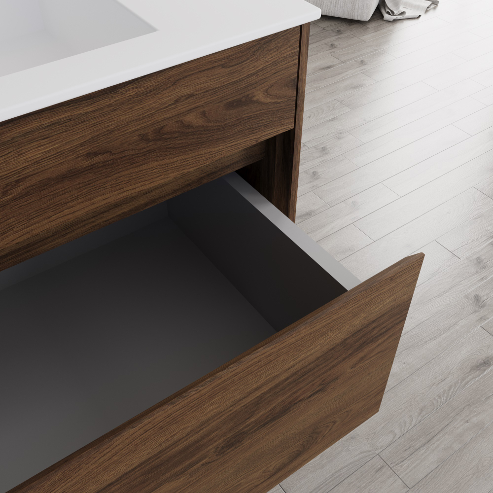 База под раковину Chiara 800 подвесная, 1 выкатной ящик soft-close, C.Oak