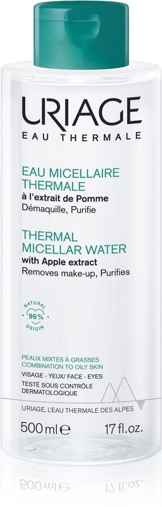 Uriage Hygiene Thermal Micellar Water - Combination to Oily Skin - очищающая мицеллярная вода для жирной и комбинированной кожи /   500  ml  / GTIN 3661434009365