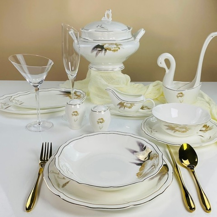 Lenardi 145-645 Обеденный сервиз 30пр. КАМИЛЛА в под.уп.(х2)Костяной фарфор