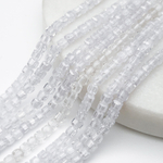 Фианит Куб бусины (кубический цирконий), цвет прозрачный, размер около 3 мм, цена за нить 38 см