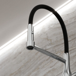 Смеситель для кухни Sancos Pride с гибким изливом, цвет нержавеющая сталь/черный, арт. SC4011BNG