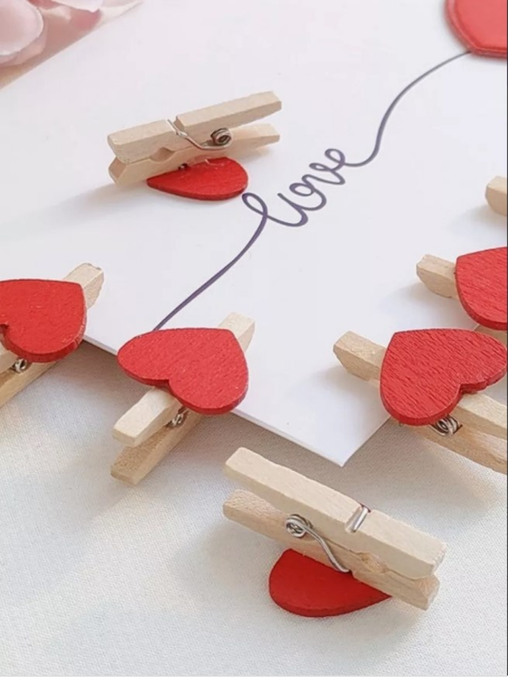 Прищепки 3см декоративные Сердце 15 шт.