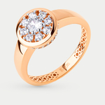 Кольцо женское из красного золота 585 пробы с фианитами (арт. 903351-1102)