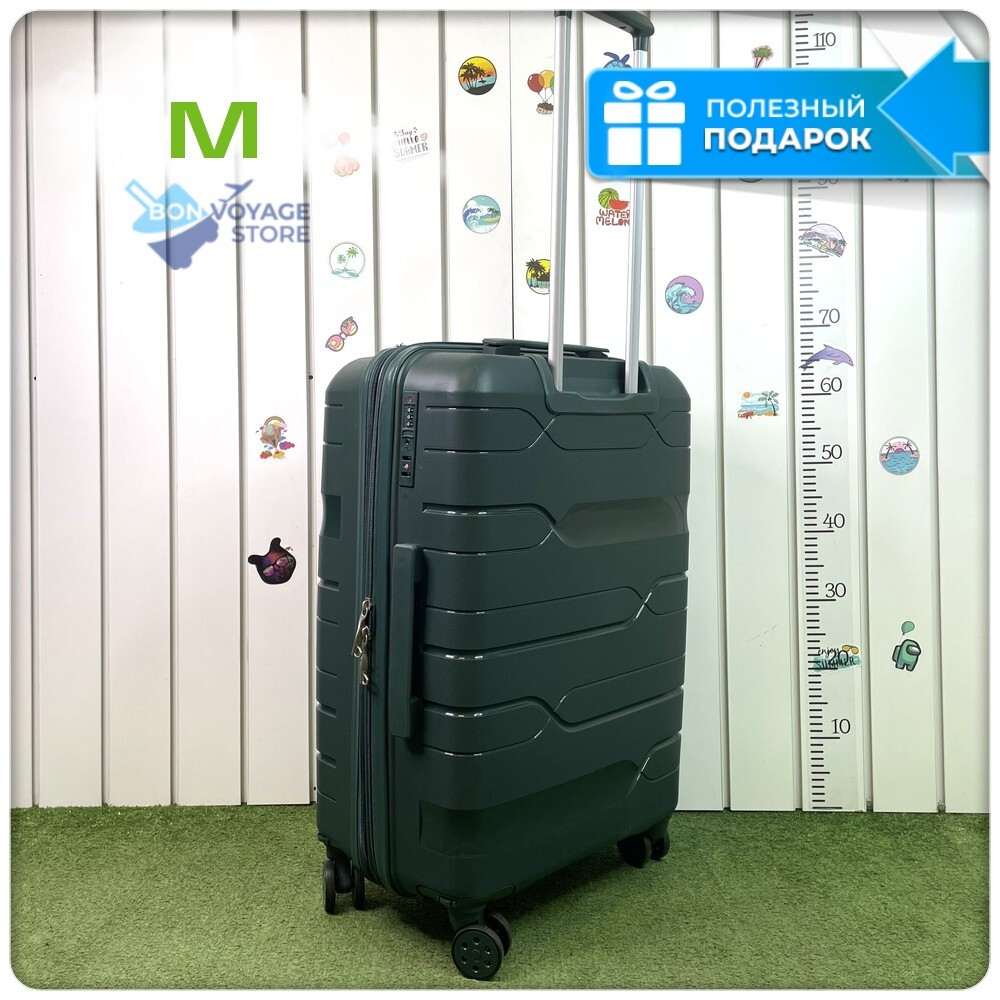 Средний чемодан Impreza Line, Темно-зеленый, M+