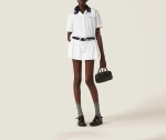 Рубашка Miu Miu из поплина с вышивкой логотипа