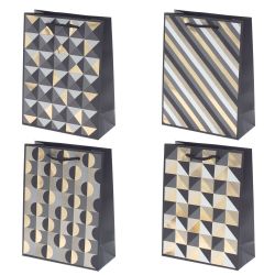 GAEM Пакет подарочный (бумага 210г/м2, блок микс 12шт), L18 W8 H23,5 см, 4в.