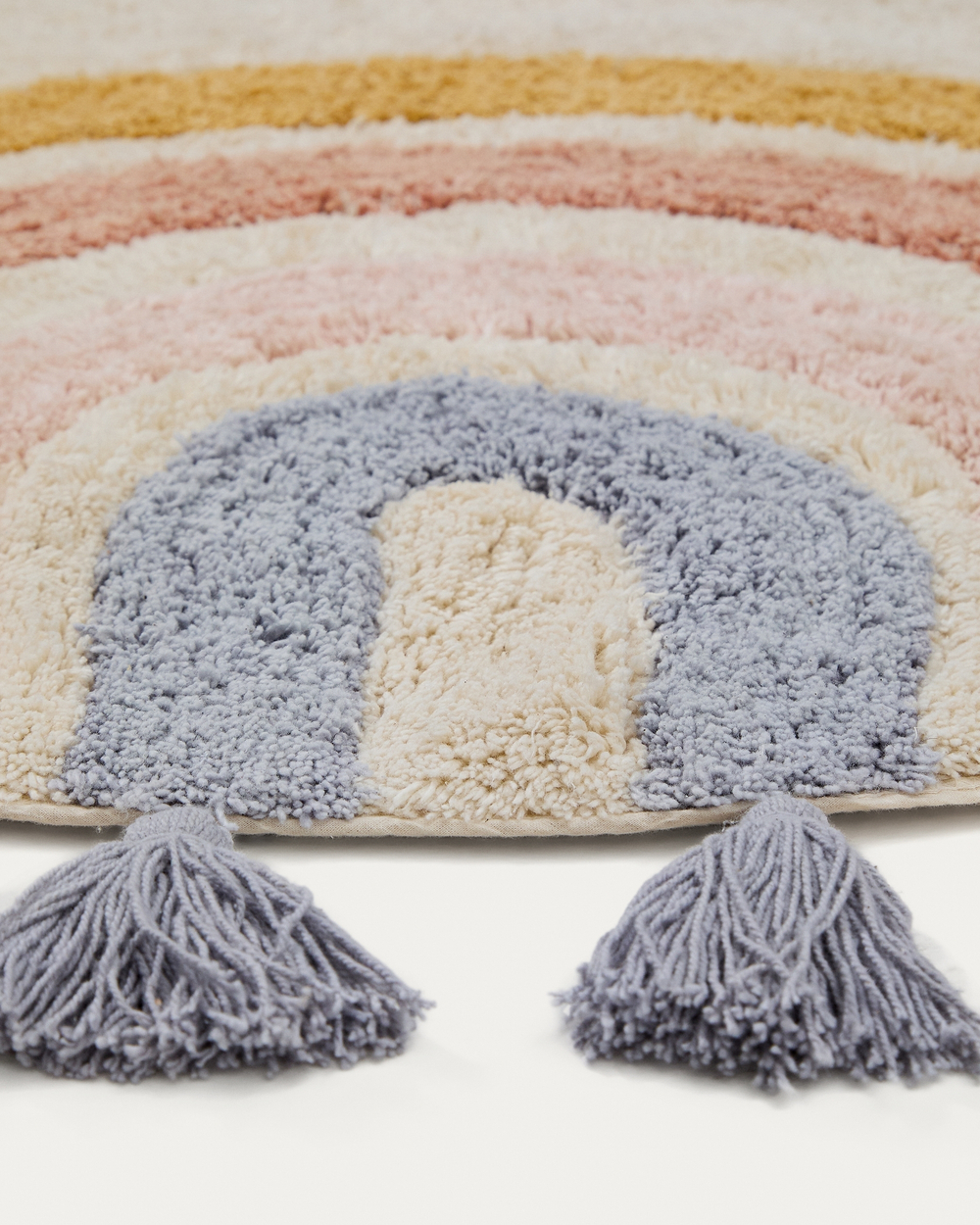 Круглый ковер Tadea 100% хлопок разноцветная радуга Ø 100 см