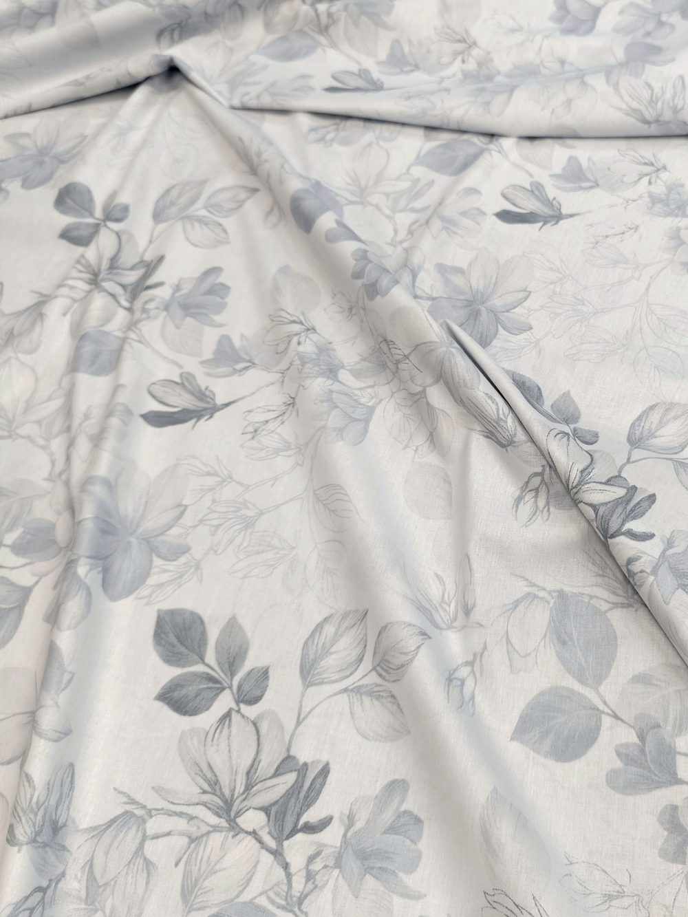 1м. Ткань для постельного белья, травы на бежевом фоне, хлопок 100%, ширина 220 см
