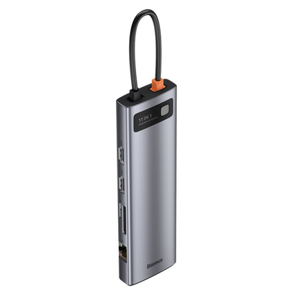 Адаптер Type-C Baseus Metal Gleam (Type-C, 3xUSB3.0, 2xHDMI, SD, TF, RJ45, VGA, 3.5mm) (CAHUB-CT0G)