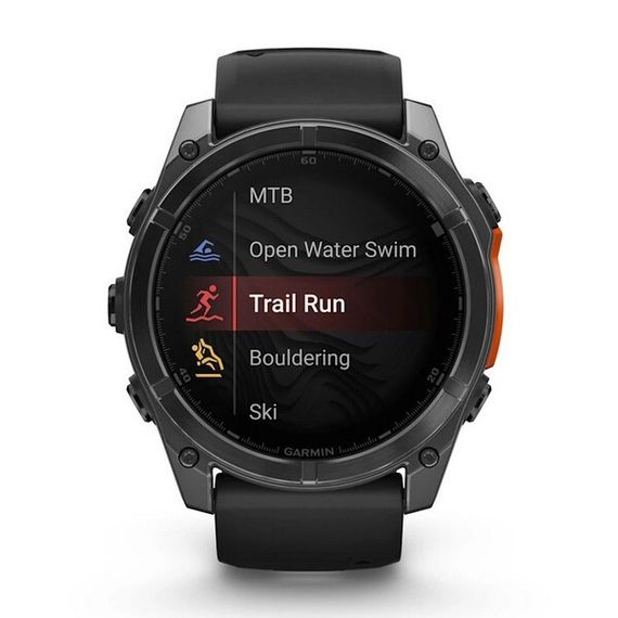 Garmin Fenix 8 Amoled 51 мм – Серый корпус, черный силиконовый ремешок