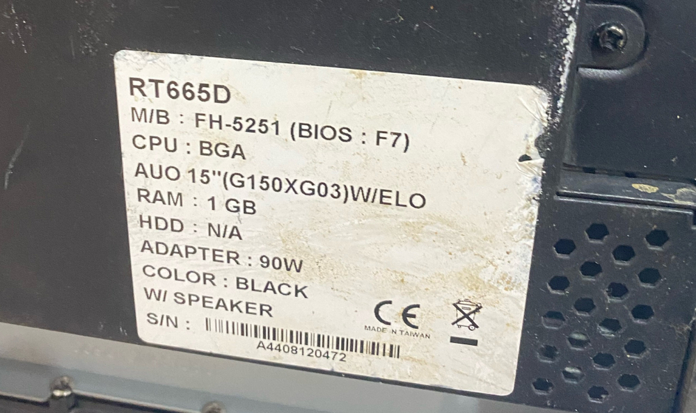 Моноблок Кассовый POS компьютер-fec rt665d черный