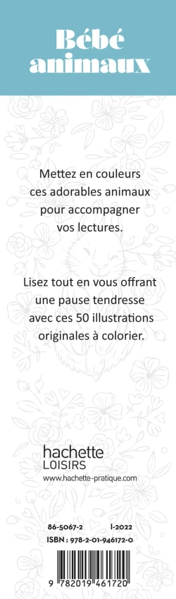 Hachette/ раскраска по номерам/ Marque-pages Bébés animaux