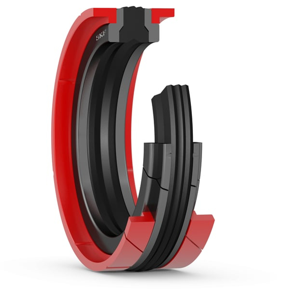 Компактное уплотнение поршня с направляющими кольцами, антиэкструзионными кольцами и уплотнением, встроенным в узел уплотнения поршня MD 100X75X22.4-L