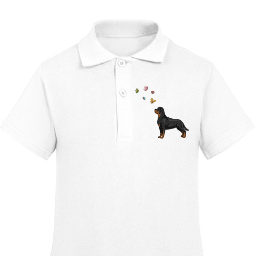 Поло "Ротвейлер и бабочки"