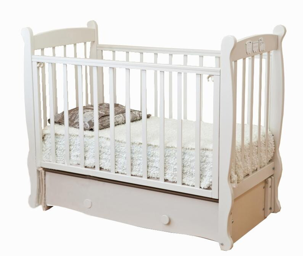 Детская кроватка Красная Звезда Елисей С-717 №5 Паровозик ваниль