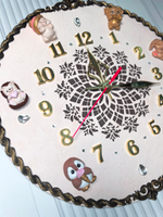 Авторские детские часы с игрушками "Друзья" 30см