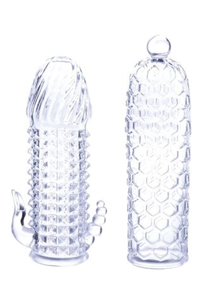 Набор из 2 прозрачных насадок на член Seductive Tickler Sleeves Set (Цвет: прозрачный)