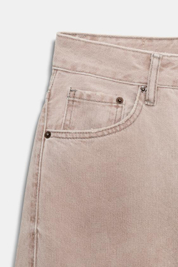 ZARA ДЖИНСЫ TRF BAGGY BALLOON СО СРЕДНЕЙ ПОСАДКОЙ, ЛИНЯЛЫЙ РОЗОВЫЙ