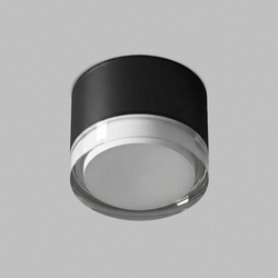 Накладной влагостойкий светильник AQUA, GX53, до 15 Вт, LED, IP44, черный, алюминий, акрил