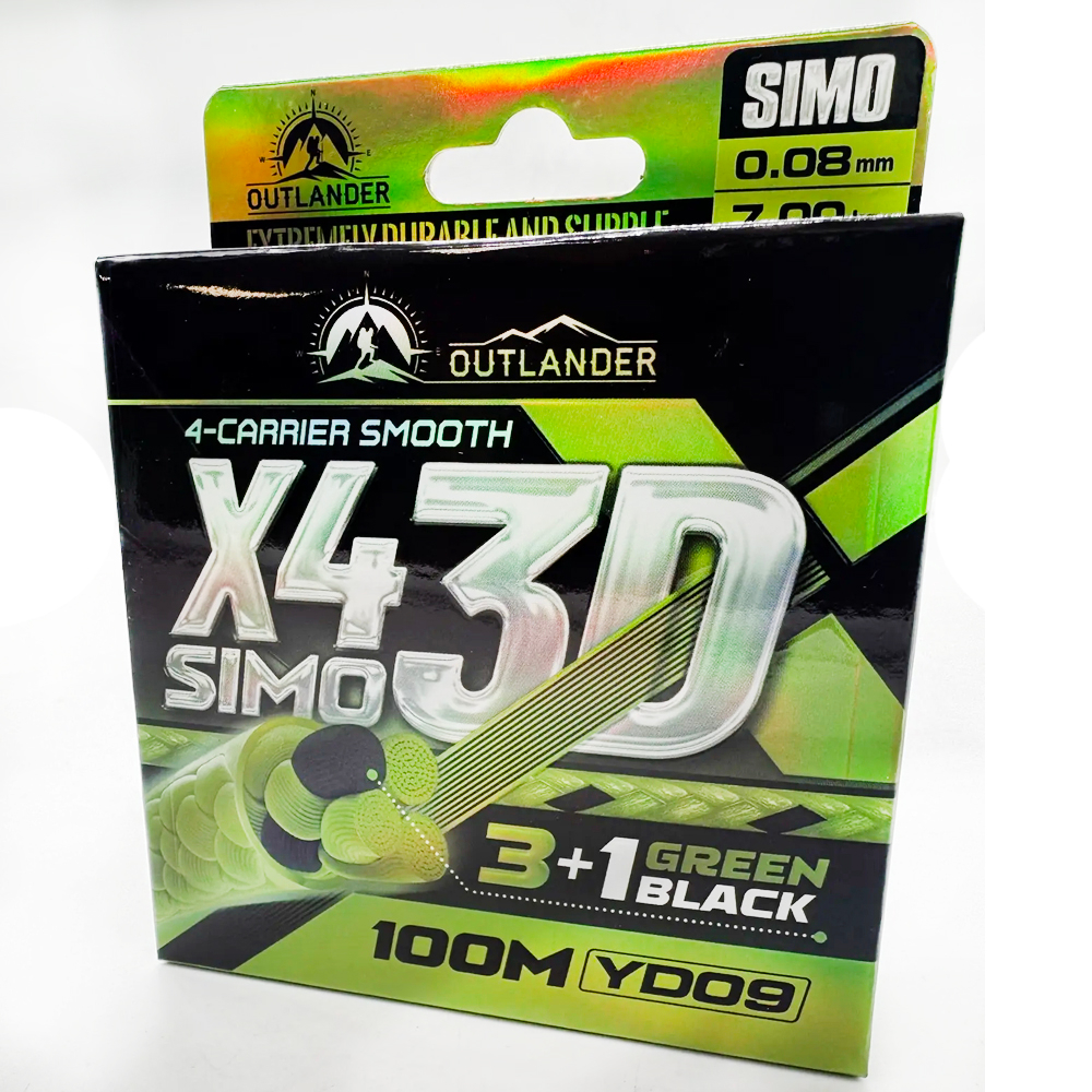 Плетеный шнур Х4 SIMO 3D - 0,40 - 100м