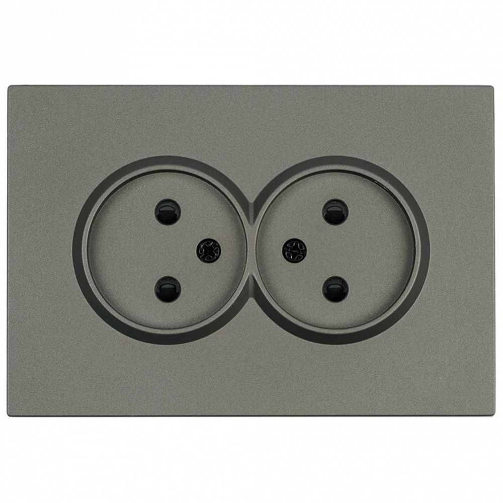 Розетка двойная без заземления и со шторкой Stekker Эмили 49929