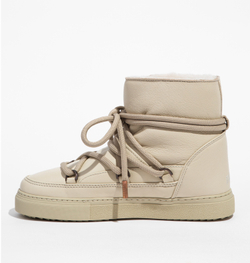 Высокие кожаные кеды INUIKII 75202-087 Sneaker Full Leather Cream на меху