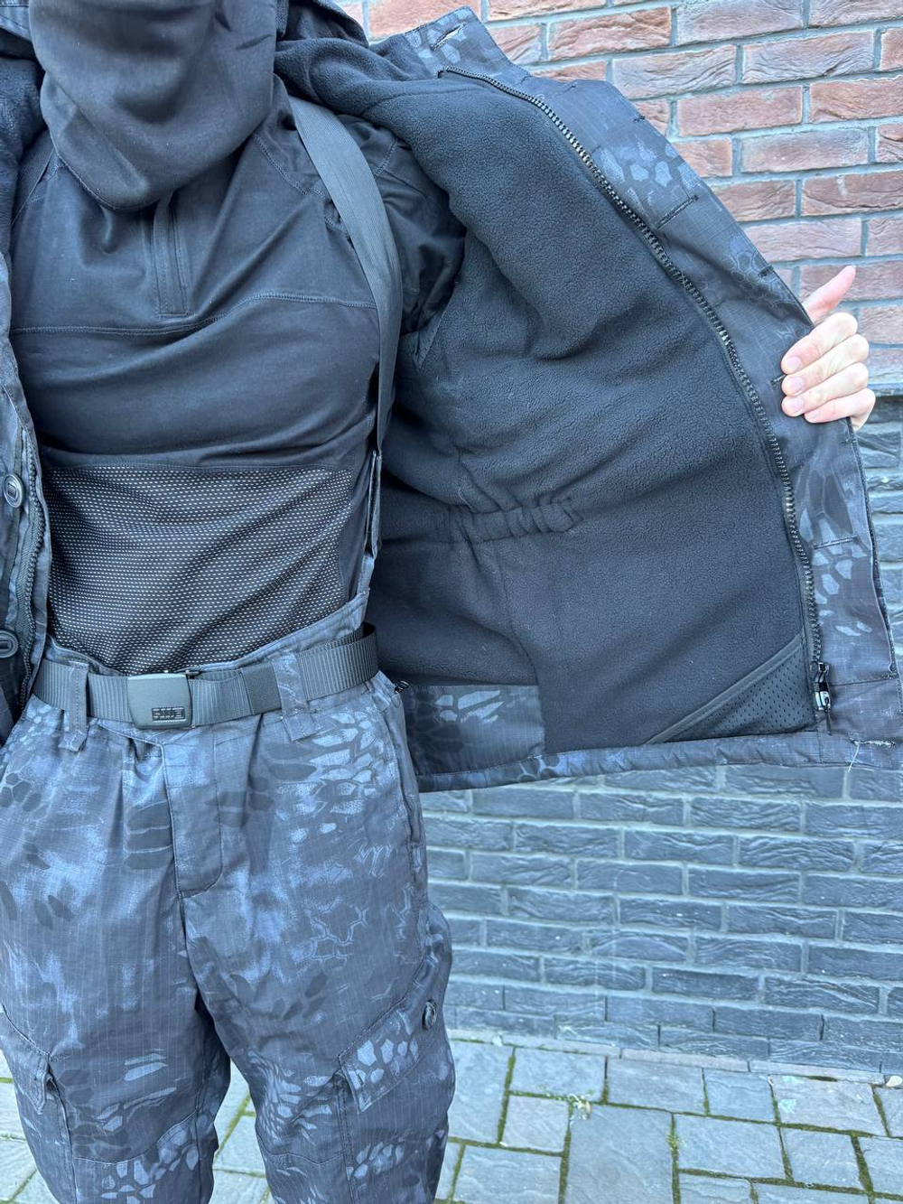 Костюм горка 6 флис осень-зима / чёрный питон