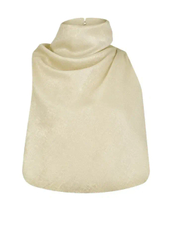 Шелковый топ с драпировкой на одном плече