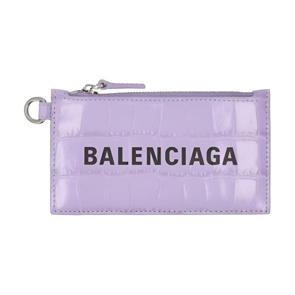 Balenciaga Cash Cow Leather Card Holder Women"s Light Purple