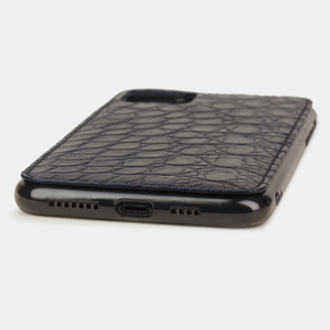 Special order: Чехол для iPhone 11 Pro Max из натуральной кожи аллигатора, темно-синего цвета