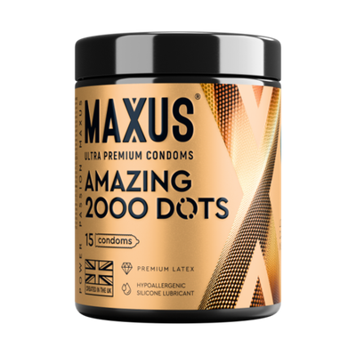 Презервативы MAXUS 2000 Amazing Dots №15 с железным кейсом, точечные, 15 шт