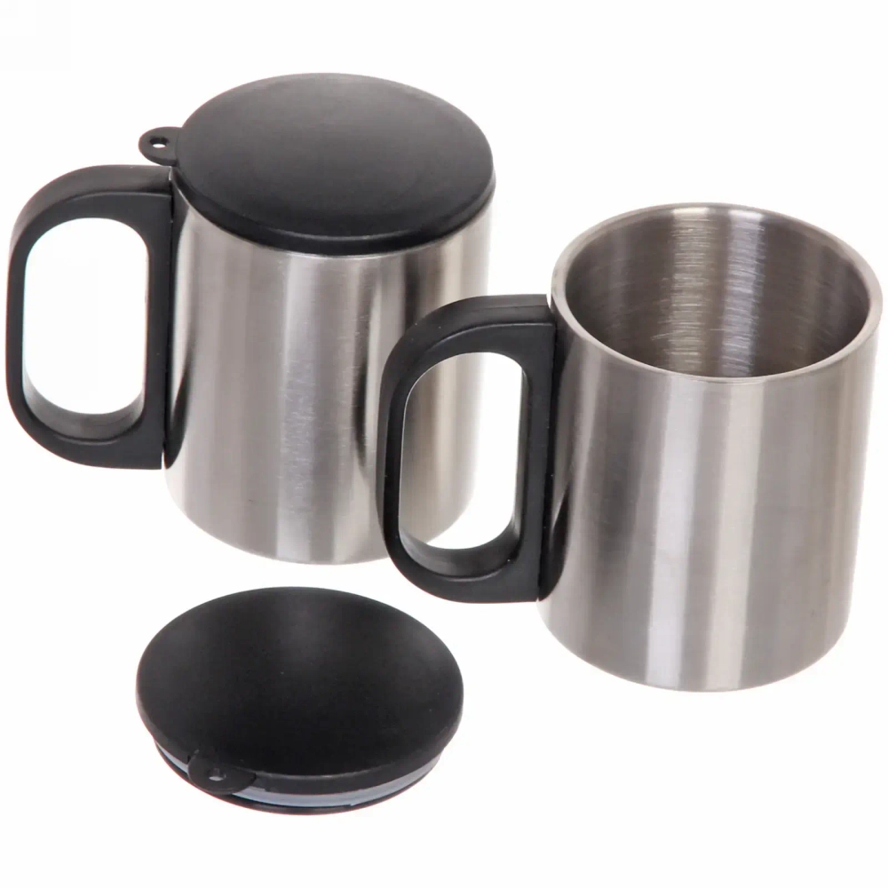 Набор походный 3предмета в сумке (Термос 500мл+2термокружки 200мл)металлик