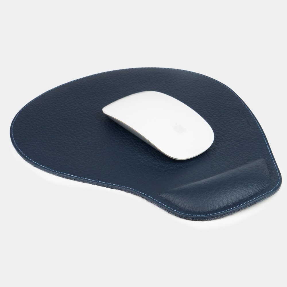 Коврик для мышки Elephant из натуральной кожи теленка, цвета синий мат