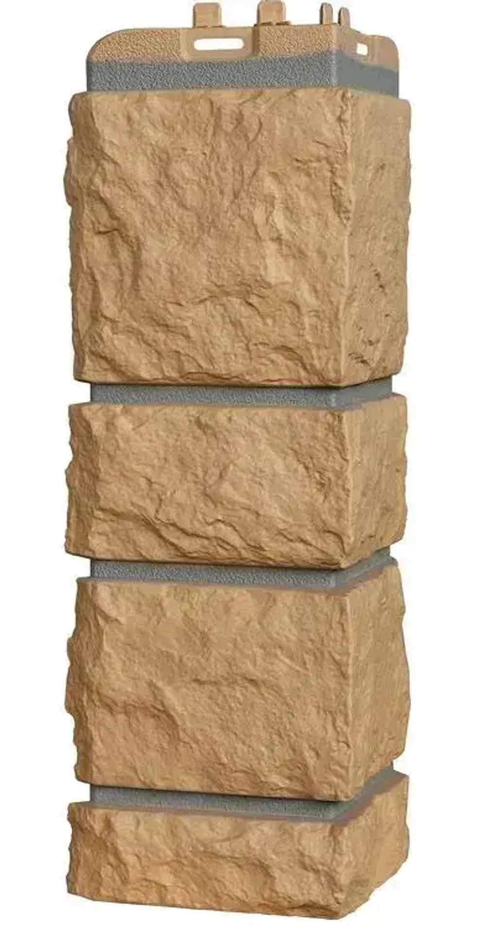 Угол наружный GL Камелот Design Песочный (шов RAL7006) 0,424/0,392*0,150м (1уп12шт)