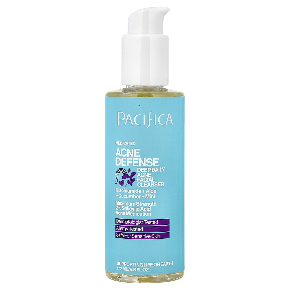 Pacifica, Acne Defense, глубокое очищающее средство для лица от акне, 172 мл (5,8 жидк. унции)
