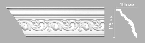 Плинтус потолочный с рисунком Decomaster 95831 105х115х2400мм