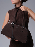 Замшевая сумка DBR 31358 темно-коричневый велюр