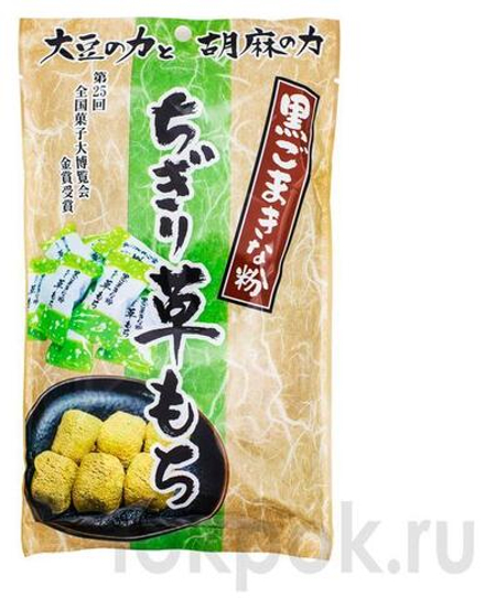 Моти с черным кунжутом и кинако Kurogoma Kinako Chigiri Kusa Mochi, 180 гр