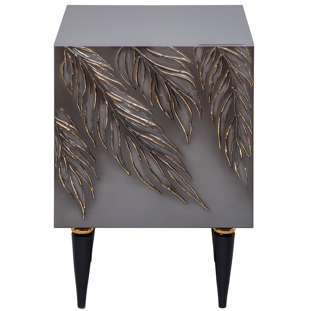 Тумба прикроватная Тропик Классика Серый Найт Голд левая