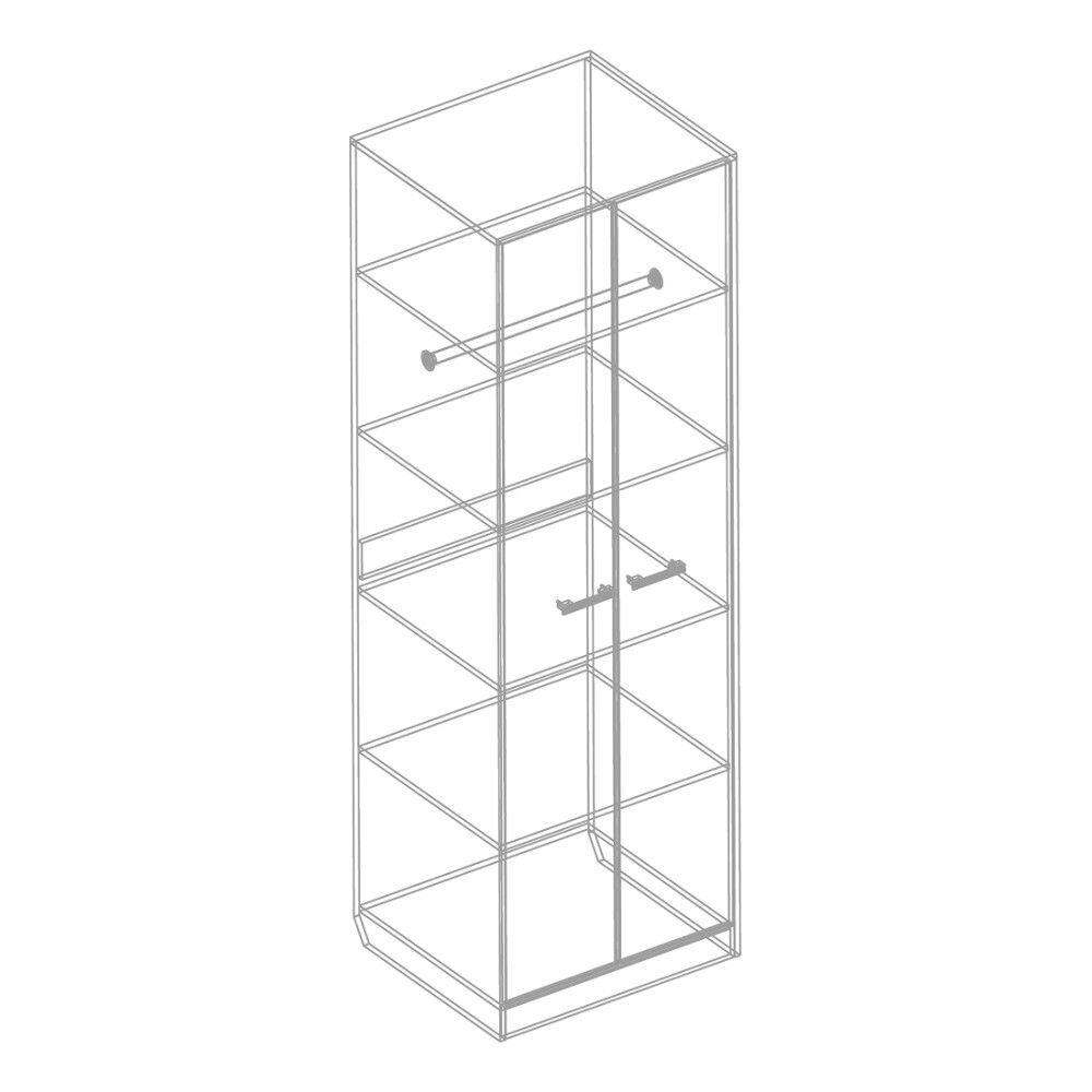 Шкаф 2-ств. с полками (+штанга) "Милана" (Гаскон пайн/Белый лофт)