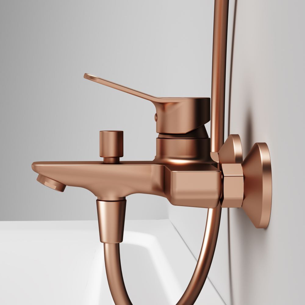 Смеситель для ванны и душа, розовое золото AM.PM X-Joy F85A10044