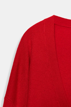 ZARA СВИТЕР С ГЛУБОКИМ ВЫРЕЗОМ, КРАСНЫЙ