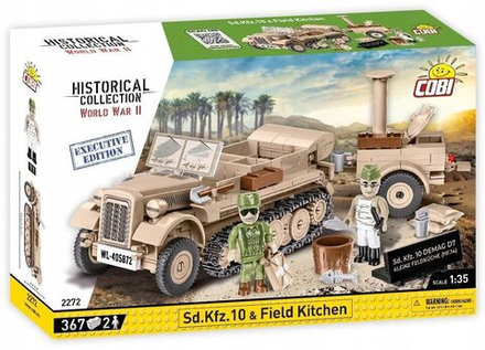 Конструктор пластиковый Cobi SD.KFZ 10 & FIELD KITCHEN - Артиллерийский трактор + Полевая кухня - 367эл. - Коби 2272