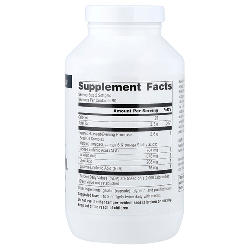 Source Naturals, масло семян льна и первоцвета, 180 капсул