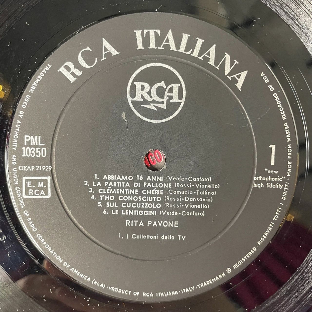 Винтажная виниловая пластинка LP Rita Pavone (Italy 1963)