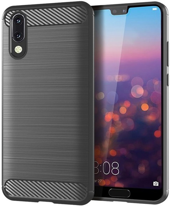 Чехол для Huawei P20 цвет Gray (серый), серия Carbon от Caseport